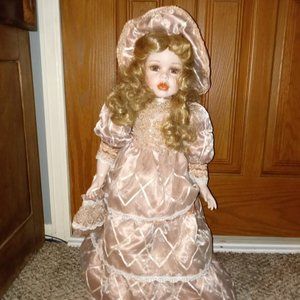 Stunning Porcelain Doll. Two Foot Tall. Attention To Detail!